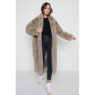 Bailee Faux Fur Coat - Taupe