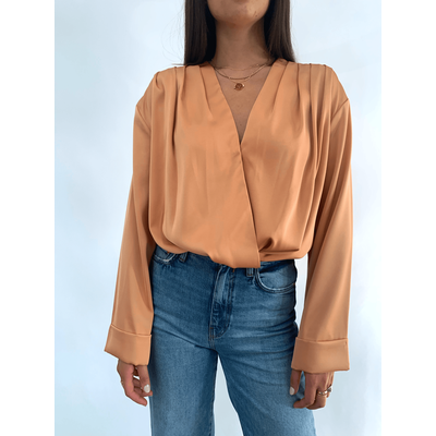 Harper Wrap Blouse - Apricot