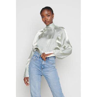 Evie High Neck Tie Blouse - Mint