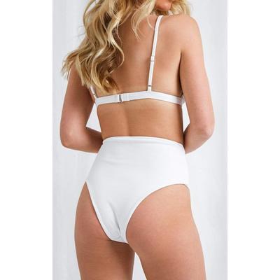 Leola High Waisted Bikini Bottoms - White