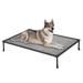 Veehoo Chewproof Dog Bed Cooling Raised Dog Cots with Black Metal Frame X Large Black Silver