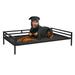 Veehoo Metal Elevated Dog Bed Cooling Raised Pet Cot Washable Mesh Indoor X Large Black