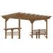 Outsunny 14 x 10 Wood Pergola Grill Gazebo with Bar Counters & Seatings