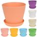 SPRING PARK 2Pcs Plant Pots Flower Pots Outdoor Indoor Planters with Drainage Hole and Tray Saucer