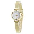 Women Ladies Stainless Steel Mesh Band Wrist Watch Gold