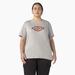 Dickies Women's Plus Heavyweight Logo T-Shirt - Heather Gray Size 2X (FSW47R)