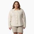 Dickies Women's Plus Cooling Roll-Tab Work Shirt - Antique White Size 1X (SLFW45)