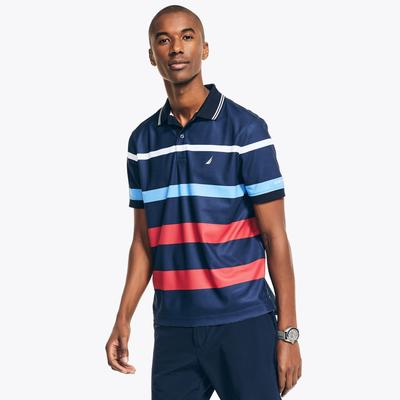 Nautica Men's Navtech Classic Fit Striped Polo Navy, S