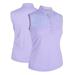 Monterey Club Women s Gem Stripe Contrast Block Sleeveless Golf Polo Shirt #2463