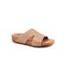 Wide Width Women's Beverly Slip On Sandal by SoftWalk in Beige (Size 8 1/2 W)