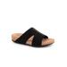 Wide Width Women's Beverly Slip On Sandal by SoftWalk in Black Nubuck (Size 9 1/2 W)
