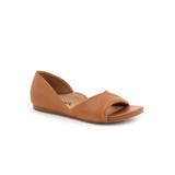 Wide Width Women's Cypress Flat Sandal by SoftWalk in Luggage (Size 7 1/2 W)