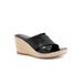 Wide Width Women's Hastings Heeled Sandal by SoftWalk in Black (Size 6 W)