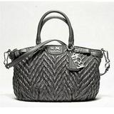 Coach Bags | Coach Madison Sofia Satchel Nylon And Leather Quilted Puffer Hand Bag Black | Color: Black/Silver | Size: Os