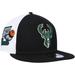 Men's New Era Black Milwaukee Bucks Pop Panels 9FIFTY Snapback Hat