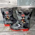 Disney Shoes | Mickey Mouse Rain Boots | Color: Gray/Red | Size: 5bb