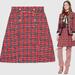 Gucci Skirts | Gucci Tiger Button Tweed A-Line Skirts Sz 4 | Color: Blue/Red | Size: 4