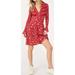 Free People Dresses | Free People Good Days Mini Dress In Pop Combo Maroon Floral Size Xs | Color: Cream/Red | Size: Xs