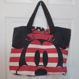 Disney Bags | Disney Store Mickey Minnie Mouse Red White Striped Vintage Denim Tote Bag | Color: Red/White | Size: Os