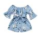 Qufokar Baby Clothes Girl 0-3 Months Fashion Baby Boy Clothes Children Kids Toddler Baby Girls Short Ruffled Sleeve Floral Striped Bowknot Jumpsuit Outfit Clothes