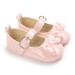Infant Baby Girls Soft Sole Bowknot Princess Wedding Dress Mary Jane Flats Prewalker Newborn Light Baby Sneaker Shoes