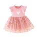 Tennis Dress Girls Little Girl Party Dress Baby Tulle Printed Princess Sleeve 6M-3Y Girls Heart Dress Fly Sequin Girls Dresses Girls Dresses Party Little Girls Dress Size 10