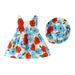 Baby Girl Dresses 6-9 Months Clothes for Kids Girls Floral Bowknot Hat 6M-3Y Printed Suspenders Set Girls Sleeveless Dress Baby Princess Winter Baptism Outfit for Girl Thanksgiving Girls Dress