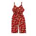 Baby Girls Summer Sleeveless Romper Floral Print V Neck High Waist Jumpsuit