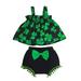 Qufokar Newborn Baby Girl mas Clothes 3 Piece Little Character Set Outfits St.Patrick S Shorts Vest Baby Tassels Girls Tops Floral Bowknot Day Printed Girls Outfits&Set