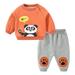 Qufokar Baby Boy Knitted Clothes Boys Outfits Children Kids Toddler Baby Boys Girls Long Sleeve Letter Sweatshirt Pullover Tops Cute Cartoon Trousers Pants Outfit Set 2Pcs Clothes