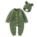 Qufokar Baby Boy Sweaters Baby Clothes Girl 12-18 Months Girl Cotton Hat Romper Boy Sweater Set Outfits Baby Knitted Jumpsuit Boys Romper&Jumpsuit