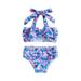 Gwiyeopda Toddler Kids Baby Girls Swimsuit Ruffle Sleeve Swimwear Bikini Swimming Bathing Suit Beach Outfits