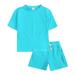 Qufokar Baby Gift Outfit Fall Outfit Toddler Boy Toddler Kids Baby Boys Girls 2 Piece Tracksuit Summer Outfits Solid Short Sleeve T Shirt With Shorts Set