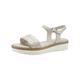 Tamaris Damen Sandaletten, Frauen Sandalen,Sommersandalen,bequem,flach,Sommerschuhe,Freizeitschuhe,offene Schuhe,Strandschuhe,Ivory,41 EU