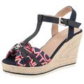 High-Heel-Sandalette TOM TAILOR Gr. 38, blau (navy, rot) Damen Schuhe Sandaletten