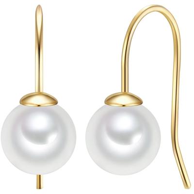 Trilani Perlen-Ohrhänger Sterling Silber Süßwasser-Zuchtperle in Gelbgold 19,0 mm Damen Image