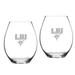 LIU Sharks Team Design Two-Piece 20oz. Stemless Riedel Red Wine Glass Set