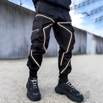 Pantalon cargo à rayures moulées pour hommes jogging streetwear hip hop pantalon de survêtement