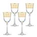 Lorren Home Trends Gold Embellished White Wine Goblet w/ Gold Rings, Set Of 4 Glass in White/Yellow | 7.75 H in | Wayfair 1535