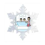 The Holiday Aisle® Personalized NTT Cartoon Snowflake Bath Time Mom 2 Boys, 1 Girl Christmas Holiday Shaped Ornament Plastic | Wayfair