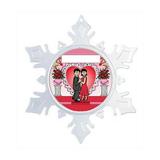 The Holiday Aisle® Personalized NTT Cartoon Snowflake Sweethearts, Couple Anniversary, Wedding Celebration | 5.5 H x 5.5 W x 0.25 D in | Wayfair