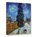 Vault W Artwork Country Road in Provence by Night by Vincent Van Gogh Graphic Art on Canvas in White | 48 H x 36 W x 2 D in | Wayfair