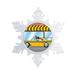 The Holiday Aisle® Personalized NTT Cartoon Snowflake Taxi Driver Christmas Holiday Shaped Ornament Plastic in Yellow | Wayfair