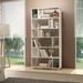 East Urban Home Jefferey 74.25" H x 35.43" W Geometric Bookcase Wood in Brown/White | 74.25 H x 35.43 W x 10 D in | Wayfair