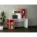 East Urban Home Luverne Desk Wood in Red/White | 55.12 H x 60.55 W x 23.62 D in | Wayfair 1D91228E038445F980D85B76A7AF1755