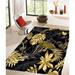 Yellow 157 x 39 x 0.31 in Area Rug - East Urban Home Fille Floral Machine Woven Velvet Area Rug in Black/ | 157 H x 39 W x 0.31 D in | Wayfair