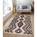 Beige/Blue Rectangle 3'11" x 5'11" Area Rug - East Urban Home Rosales Geometric Machine Woven Velvet Area Rug in 47.0 x 0.31 in white | Wayfair