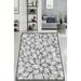 White/Gray Rectangle 3'11" x 4'11" Area Rug - East Urban Home Karyn Floral Machine Made Power Loom /Velvet Area Rug in 47.0 x 0.16 in whitein White/Gray | Wayfair