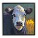 Stupell Industries Fuzzy Cow Farm Animal Portrait Giclee Art By Rita Kirkman Wood in Black/Brown/Gray | 17 H x 17 W x 1.5 D in | Wayfair