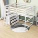 Gaut Twin 2 Drawer Loft Bed w/ Built-in-Desk by Harriet Bee in White | 66 H x 57 W x 80 D in | Wayfair 8D357E086E17452CA1BEE7E5C92864B2